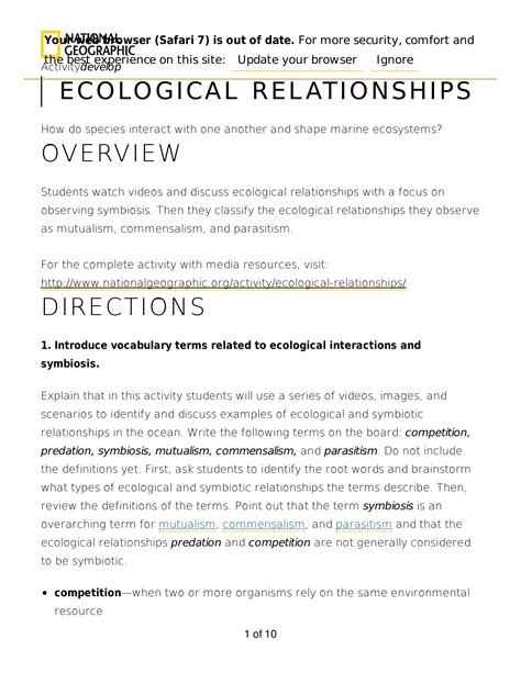 Ecological Relationship answers.pdf - Ecological Relationships What
